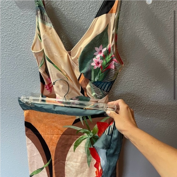 Amazon Women's Tropical Print One Piece Swimsuit - Multicolor - Picture 3 of 7